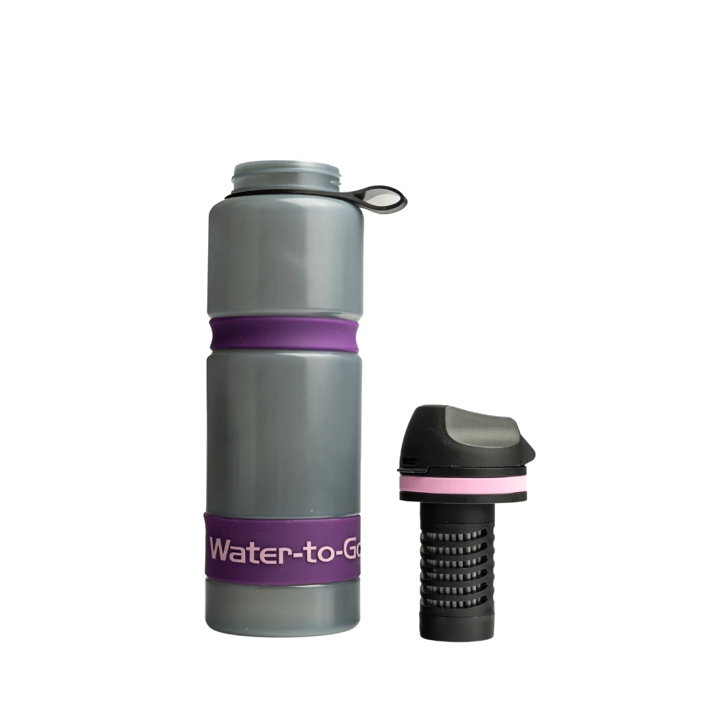 Acai Water-to-Go Eco-Active 75cl fles met waterfilter voor outdoor en reizen met filter naast de fles