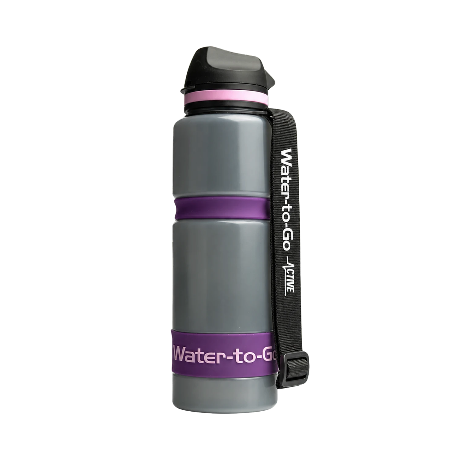 Waterfles met filter van Water-to-Go voor reizen, outdoor, en noodsituaties in de kleur acai