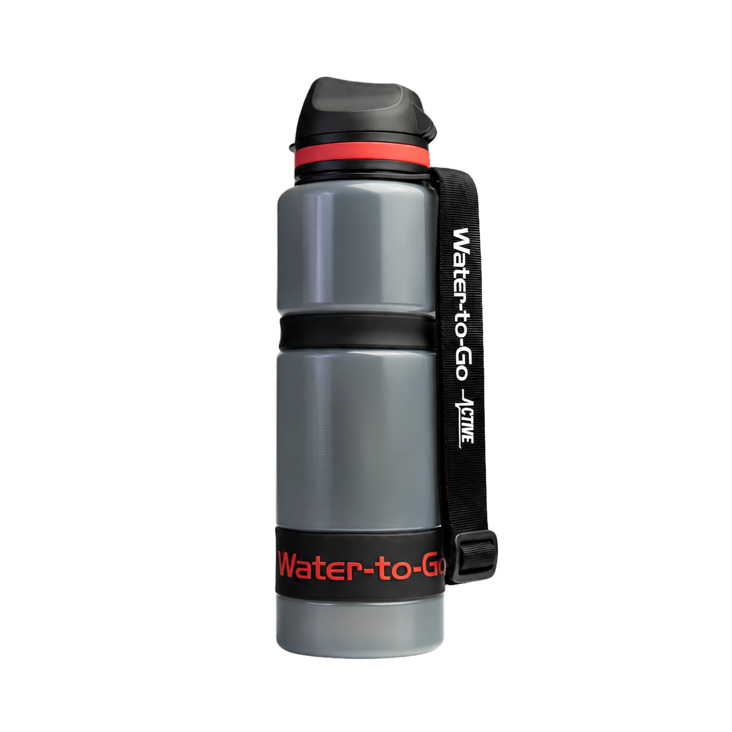 Waterfles met filter van Water-to-Go voor reizen, outdoor, en noodsituaties in de kleur rood